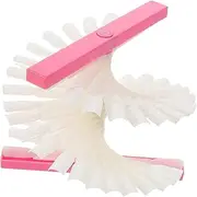 LOORGVEL Nail Display Practice Board Color Rotating Nail Tip Stick for Craft Transparent Fan-shaped Design Space-saving Color Plates Labeling Space Teaching and Client Use