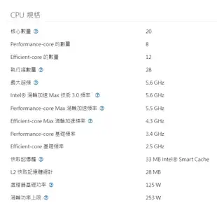 14代】全新 Intel 英特爾 Core I7-14700K CPU 20核心 28緒 I7 超頻 HD770【公司貨