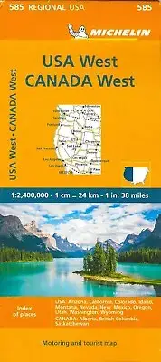 2023 - Michelin Map of USA: West, Canada: West, Michelin Map #585