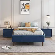 Velvet Blue Bed Frame Single