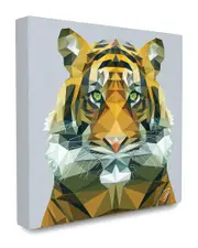 Stupell The Stupell Home Decor Collection Polygon Triangles Geometric Tiger Abstract Graphic Design