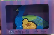 Jack Rabbit Creations Big + Little ROLY POLY PEACOCK Wooden Push Toys