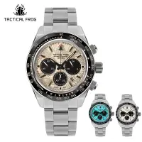 在飛比找蝦皮購物優惠-男士戰術青蛙手錶 41 毫米熊貓計時碼表 VS75A 太陽能