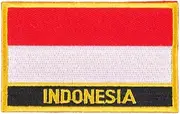 Multi Color Blank Country National Flag Iron on Embroidered Patch Heat Seal Applique Emblem (Indonesia)