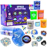 Slime Kit for Kids 6 Galaxy Stretchy Non-Sticky Slime with Space Charms