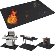 120 * 100cm Large Under Grill Mats for Outdoor Grill, Double-Sided Fire Pit Mat