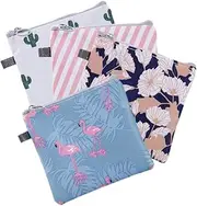 COLLBATH 4pcs Sanitary Napkin Storage Bag Sanitary Pad Pouch Sanitary Napkin Pouch Sanitary Pads Organizer Feminine Sanitary Napkin Bag Panties Purse Travel Organizer Bags Pad Bag Polyester