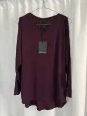 DECJUBA Bianca Cut Shoulder Top Long sleeve Women’s Medium Mulberry Purple