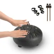 6 Inch 8 Notes Steel Tongue Drum with Bag Drumsticks Rain Chime Drum Instrument