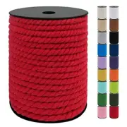 8mm Macrame Cord, 131 Feet Natural Cotton Macrame Rope Yarn, 3 8mm x 131ft Red