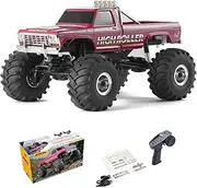 FCX24 FMS 1/24 Smasher Monster RC Crawlers - FCX24 RC Truck 8km/h 2 Speed Transmission for Adults, 2.4Ghz Remote Control Car RTR with USB Charger (Red)