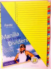 2 Pack x Bantex Reinforced A4 Manilla 1-31 Tab Dividers