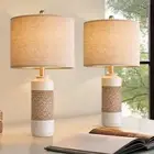 OYEARS 23.75" Bedside Table Lamps Set of 2 for Sleeping and Reading, Vintage
