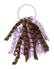 GYMBOREE CHERRY CUTE BROWN & PURPLE LONG CURLY PONYTAIL HOLDER 1-ct NWT