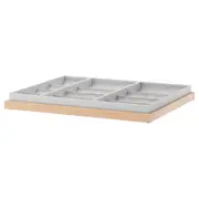 KOMPLEMENT pull-out tray with insert, white stained oak effect, 75x58 cm