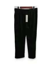 NWT Alfred Dunner Womens 14 Black Pull On Stretch Waist Pocket Pants 39×27"
