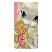 Voodoo in Pink Cute Innocent Girl with a Voodoo Doll Microfiber Beach Towel