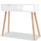 vidaXL Console Table Solid Pinewood 80x30x72 cm White 2BB