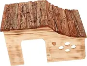 VANZACK Rustic Wooden Hamster Hideout Guinea Pig Hideout Small Animal Hideaway Pet Cabin Toy Wood Cabin