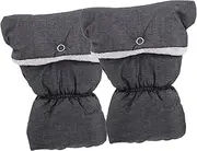 ibasenice 1 Pair Stroller Mittens for Winter Fleece Gloves Snap Buttons Universal Fit for Pram Hand Muffs for Cold Weather Warm Comfortable Grey