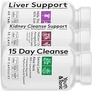 Liver Support & Kidney + Colon Cleanser Supplements | Complete Health Formula to Repair & Cleanse for Full Body Flush Detox | for Women & Men