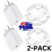2X For iPhone 13/14/12/XR/8 Fast Charger 20W PD 1M 2M Cable Power Adapter Type-C