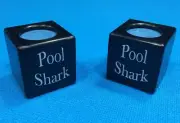 ( 2) Billiard Pool Cue Chalk Box Holder " Pool Shark “