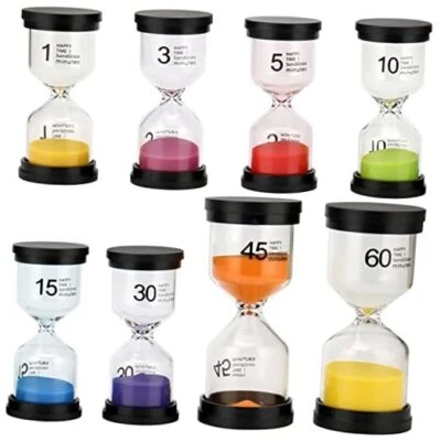 8 Pack Sand Timer Set, Plastic Hourglass Sand Timer, Colorful Sandglass