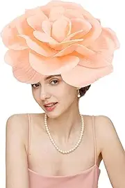 [Gionforsy] Flower Fascinators Hat Tea Party Hats for Women Large Flower Headband for Wedding Cocktail