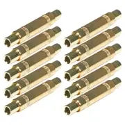 10x 1/4" 6.35mm TRS Stereo Female to Female Coupler Audio Adapter Connector Gold