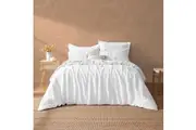 Natural Home Vintage Washed Hemp Linen Quilt Cover Set White (Queen,King,Super King)