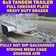 8x5 galvanised tandem trailer box trailer with crate 2000kgs heavy duty