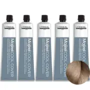 5X Loreal Majirel Cool Cover 9 Perfect Very Light Blonde with Cool Undertones AD