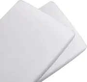 Living Textiles Baby Bassinet Fitted Sheet Co-Sleeper Fit 2Pk Premium Fabric for Baby's Best Comfort White- Cradle Bedside Bed Cover Bedding Mattress Protector Best for Newborn, Infant, Boys, Gift