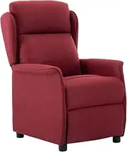 Camping Sunloungers Reclining Patio ChairsWine Red Fabric Recliner Chair