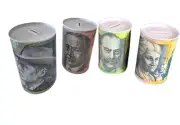2pc Medium Money Tin Box Australian Money Note Design Souvenir 13.5x15cm Random