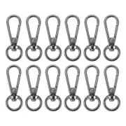 12 Pcs Swivel Clasp Hooks, 0.39" Purse Clasps Detachable for Bag Making, Grey
