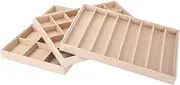 AUTOARK Linen Stackable Jewelry Tray Showcase Display Organizer,Set of 3,AJ-005