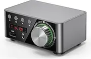 50W + 50W 100W Bluetooth 5.0 Amplifier Digital Audio Power Amp Class D USB AUX TF Home Theater HiFi Stereo Silver Gray
