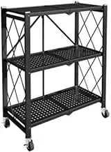 Microwave Oven Rack Microwave Stand 3 Tier Microwave Oven Rack with Wheels Roller Microwave Oven Cart Foldable Storage Rack Multipurpose Shelf Shelves Microwave Shelf Microwave Rack