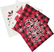 MOLUCKFU 4Pcs Christmas Pillow Covers Plaid Decor Pillowcase Sets for Sofa Couch