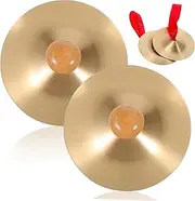 JOINPAYA 2 Pairs Cymbals with Wooden Knobs Lightweight Hand Percussion Instruments for Lovers and Dancer Parties Crisp Sound for Enhanced Rhythm