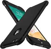 ORETECH Compatible with iPhone 6 Plus Case with [2 x Tempered Glass Screen Protector] 360 Shockproof Ultra Thin Anti Scratch Hard PC Silicone TPU Bumper Case for iPhone 6s Plus (5.5 inches) - Black
