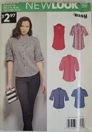 New Look 6394 Sewing Pattern Misses Button Front Top Size 8 10 12 14 16 18 Uncut