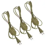3Pcs Lamp Cord,w Dimmer Switch,Bulb Connector Replacement(Brown,1.8M)
