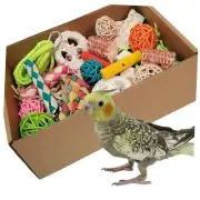 bird toys，Colorful Parrot Foraging and Tearing Toy Box - Suitable for chewing