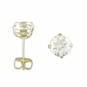 9ct gold round stud earrings, cubic zirconia, 5mm, sparkly, new. Gift box.