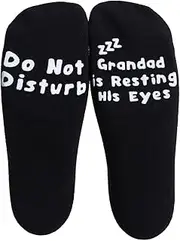 [Poshzone] CJ&M Grandpa Gifts Do Not Disturb Grandpa Is Resting His Eyes Papa Socks NON SLIP Father's Day Birthday Dad Funny Gift Birthday Gift Mens Grandad Socks