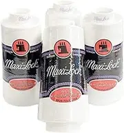 4 Large Cones (3000 Yards Each) Text 27 Polyester Sewing Quilting Serger Maxi Lock All Purpose Thread White or Black (White)
