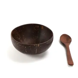 天然椰殼碗椰子木勺攪拌勺調羹海南老椰子殼叉刀水果沙拉碗